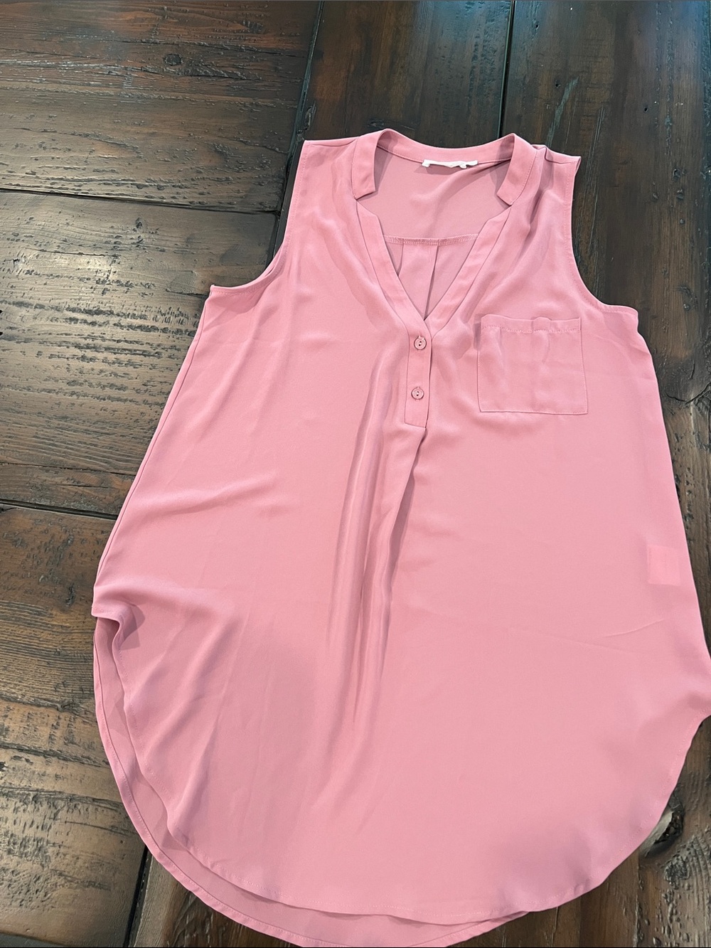 Lush Light Mauve Scoop Neck Short Sleeve Top